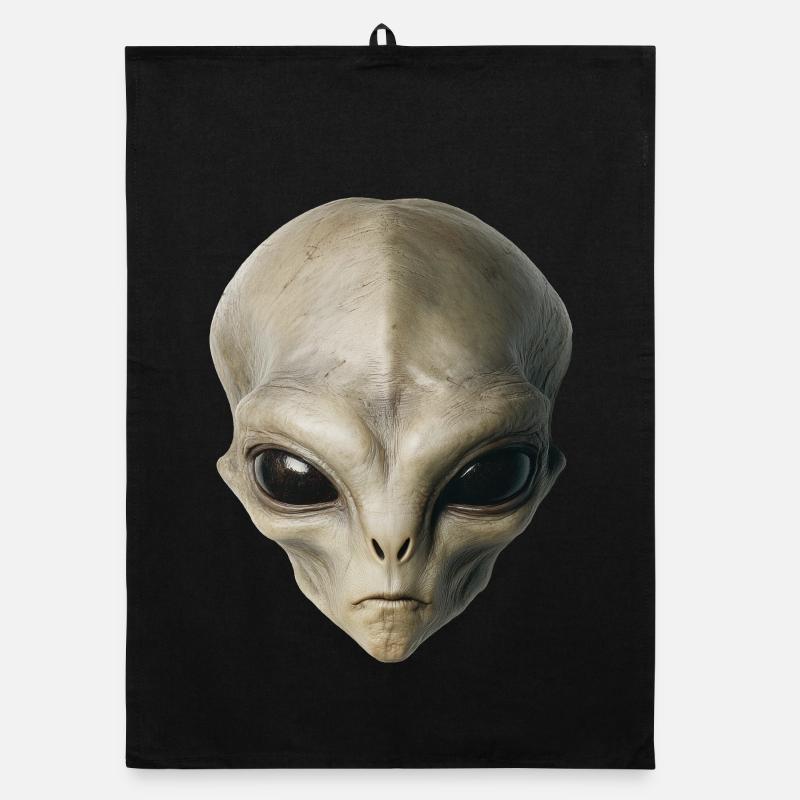 Alien Kopf Organic Geschirrtuch