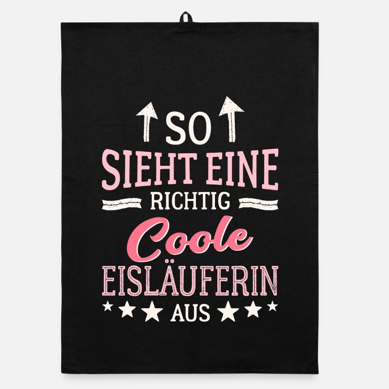 So sieht eine richtig coole Eisläuferin aus Organic Geschirrtuch