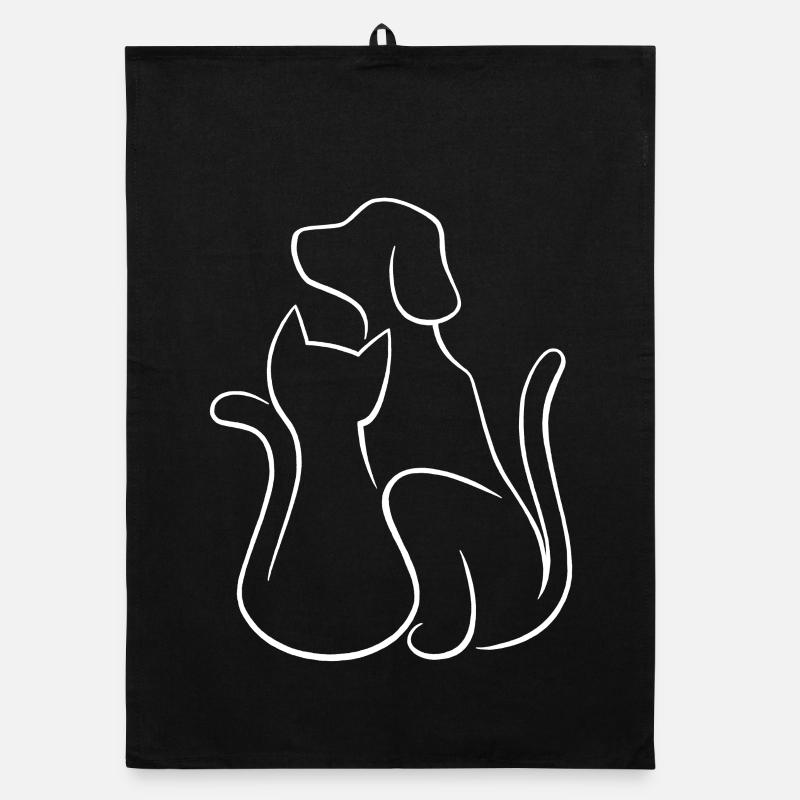 Hund und Katze Tierliebe Organic Geschirrtuch