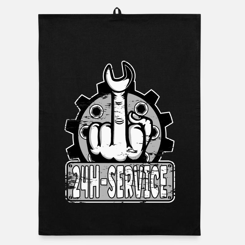 Mittelfinger Stinkerfinger 24h Service Design Grau Organic Geschirrtuch