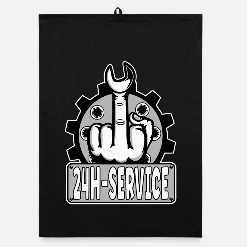 Mittelfinger Stinkerfinger 24h Service Design Grau Organic Geschirrtuch