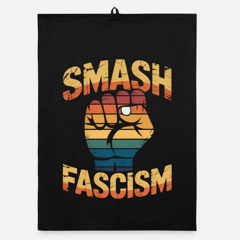 Smash Fascism - Antifascist Tee Organic dish towel