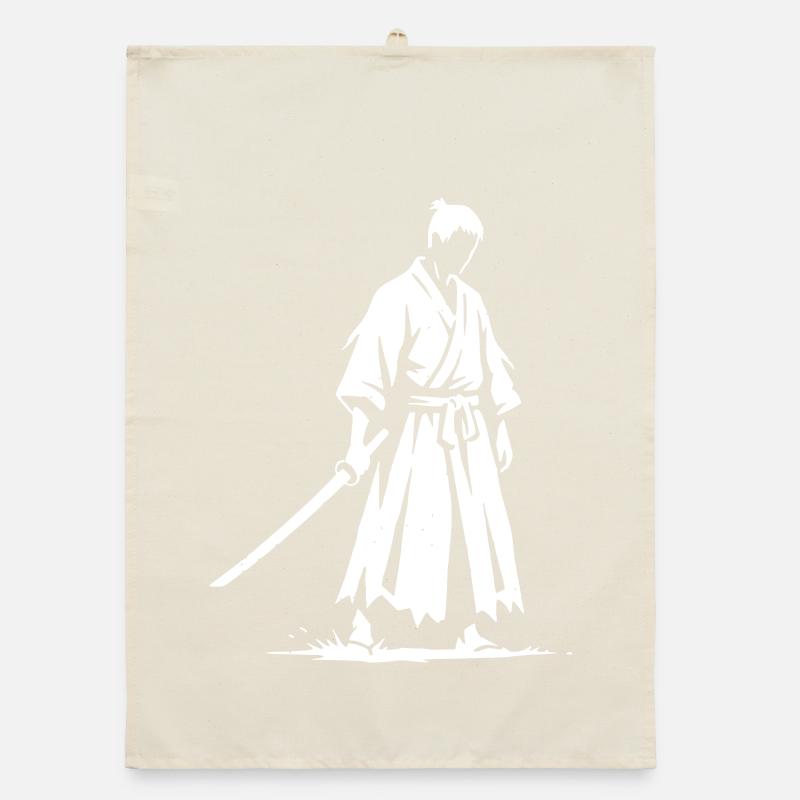 Trauriger Ronin Samurai Krieger  Organic Geschirrtuch
