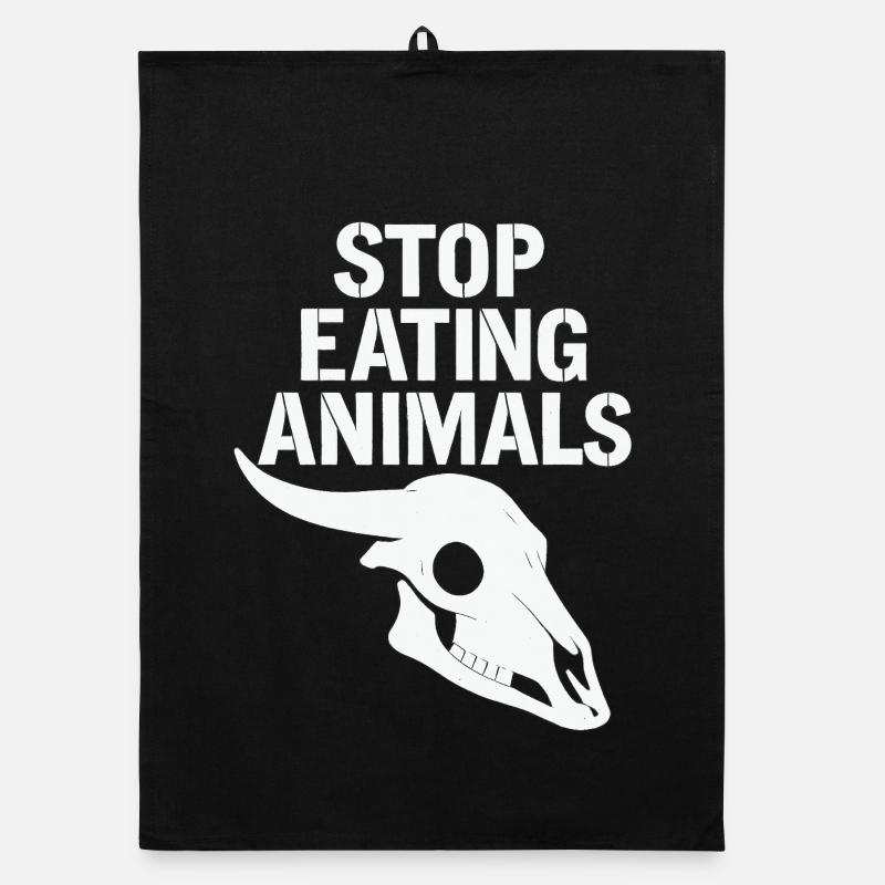 Arrête de manger le crâne d’animal Torchon bio