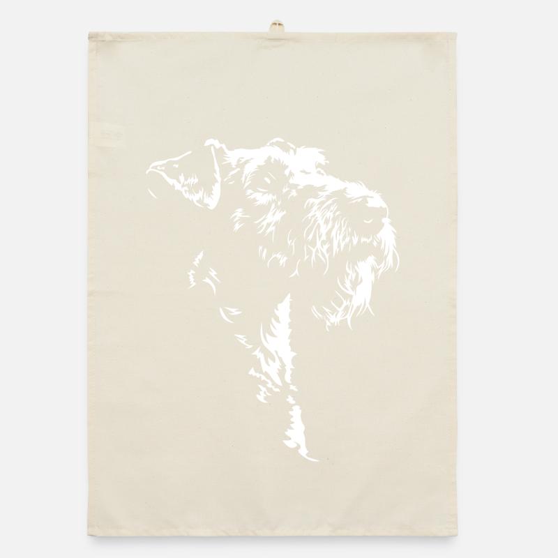 Airedale Terrier Silhouette Hunde Hund Wilsigns Organic Geschirrtuch