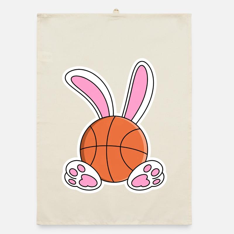 Design de lapins de basket de Pâques Torchon bio