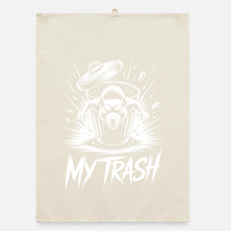 Aggressive Ratte im Mülleimer – My Trash Organic Geschirrtuch
