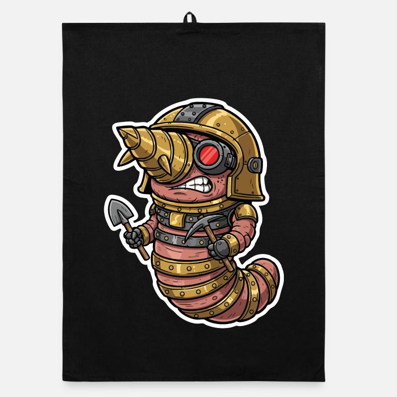 Ver de Terre Steampunk Forage et Mineur Torchon bio