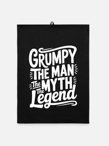 Grumpy der Mann, der Mythos, die Legende. - Organic Geschirrtuch - Schwarz - Vorne
