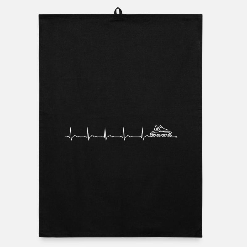 Roller Skater Heartbeat Organic dish towel