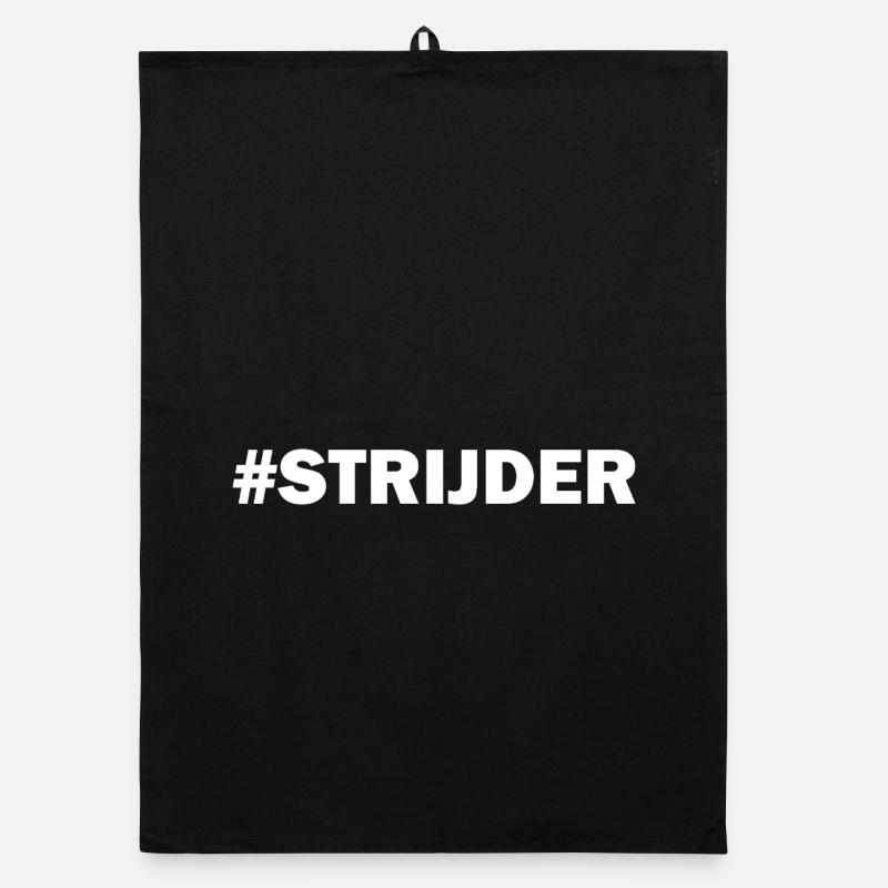 Warrior White - Organic dish towel - black