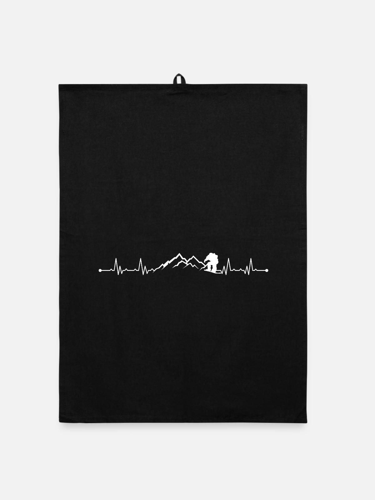 Please upload design - Organic dish towel - black - Front