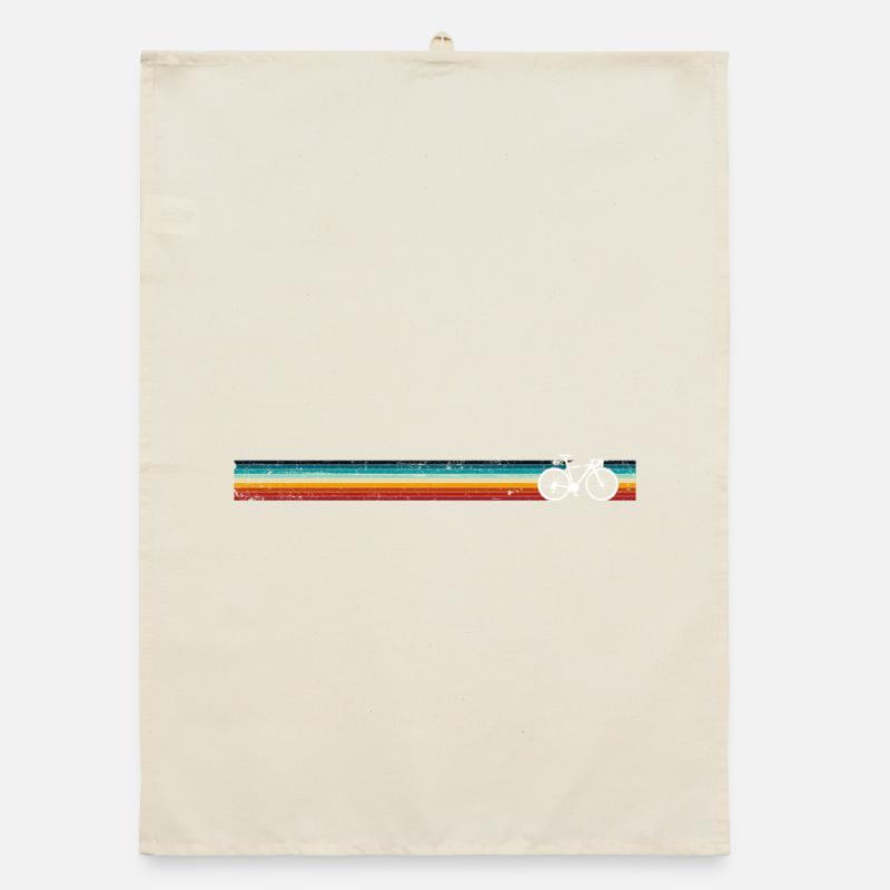 Rainbow Stripe Bicycle Silhouette Organic dish towel