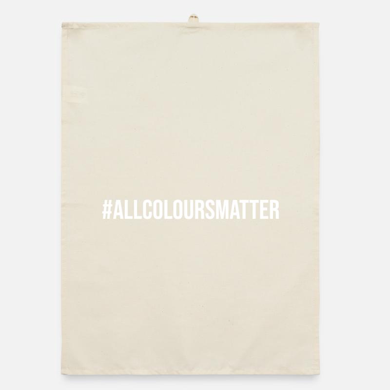 Hashtag All Colours Matter Spruch Statement Organic Geschirrtuch