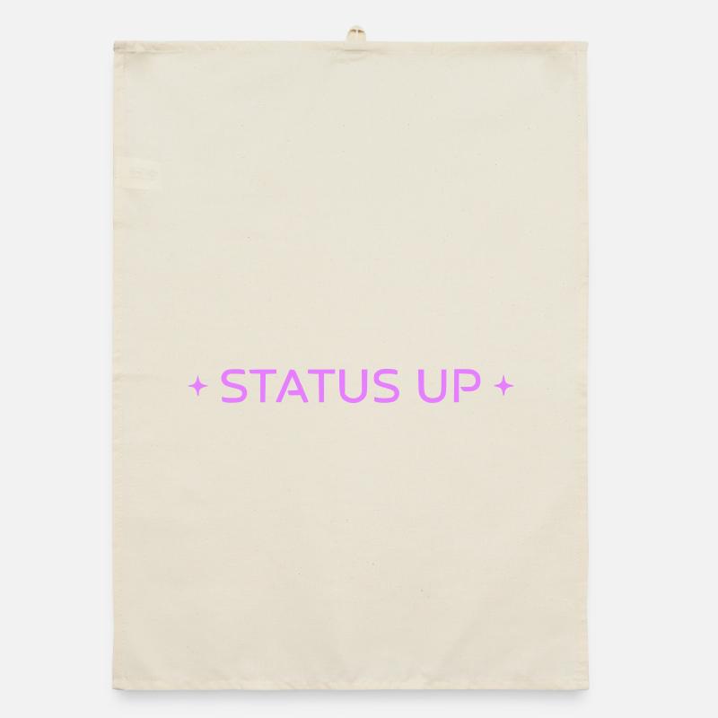 Status Up Level Up Gaming Text Vector Organic dish towel