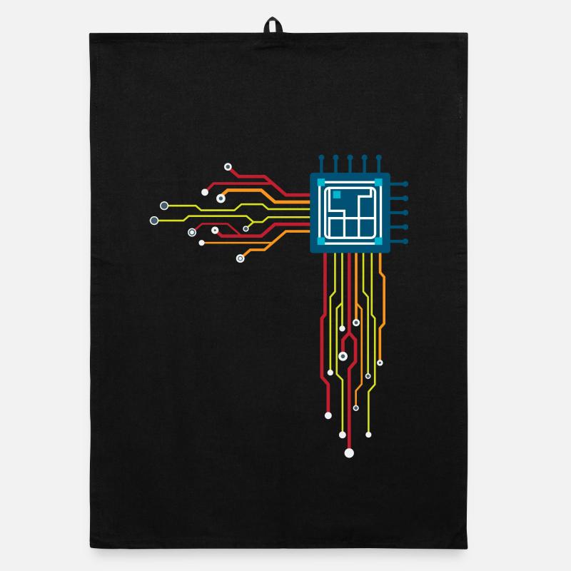 Computer chip - Creative illustration Organic dish towel