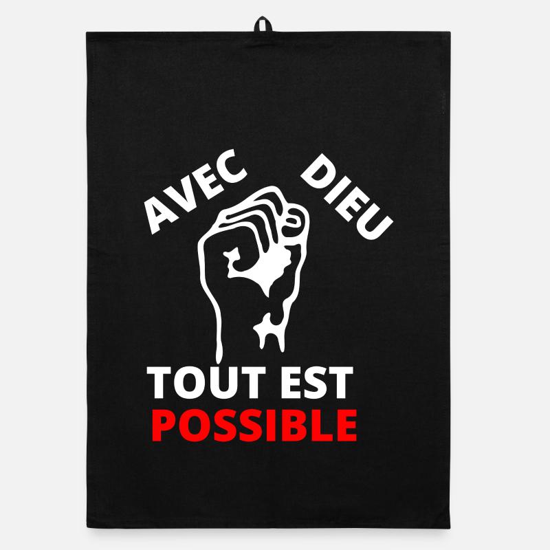 Poing revendicatif inspirant message de solidarité Torchon bio