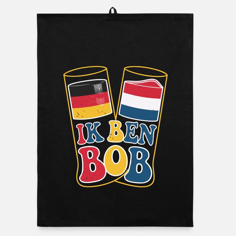 Ich bin BOB mit holländischer Flagge Organic Geschirrtuch