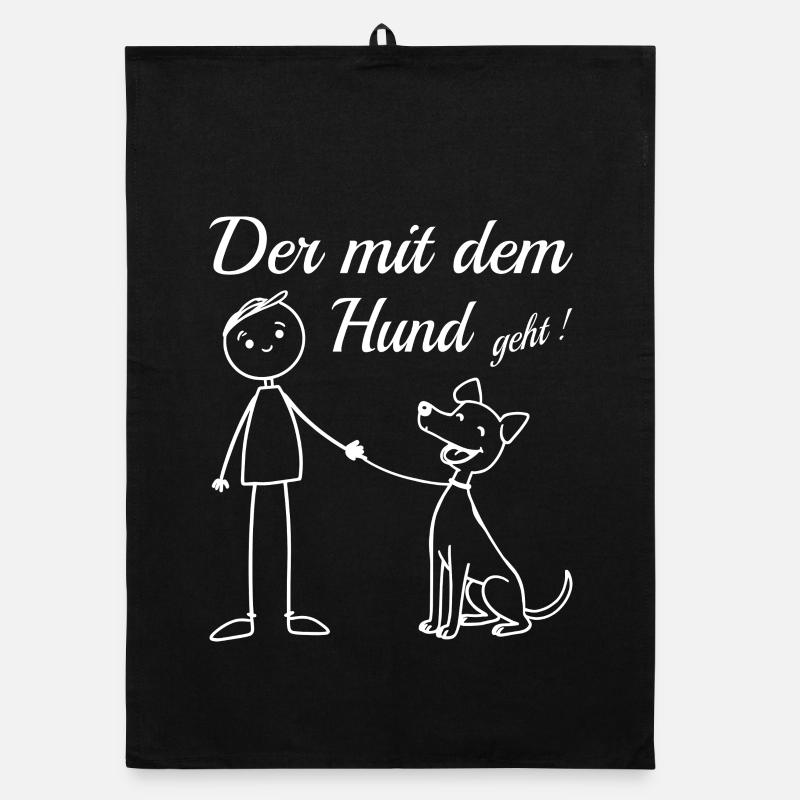 Der mit dem Hund geht ! Organic Geschirrtuch