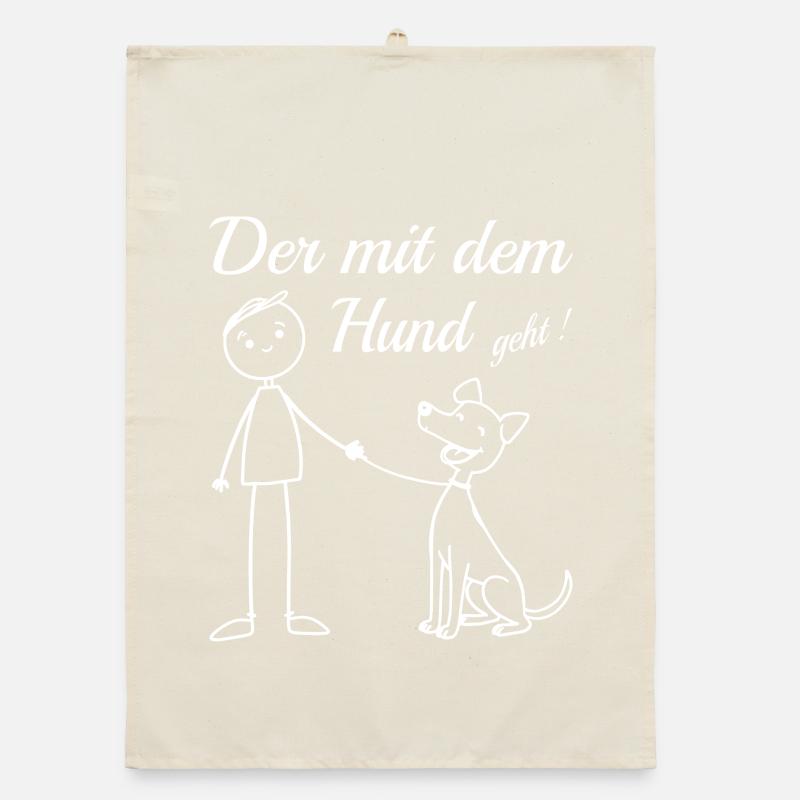 Der mit dem Hund geht ! Organic Geschirrtuch