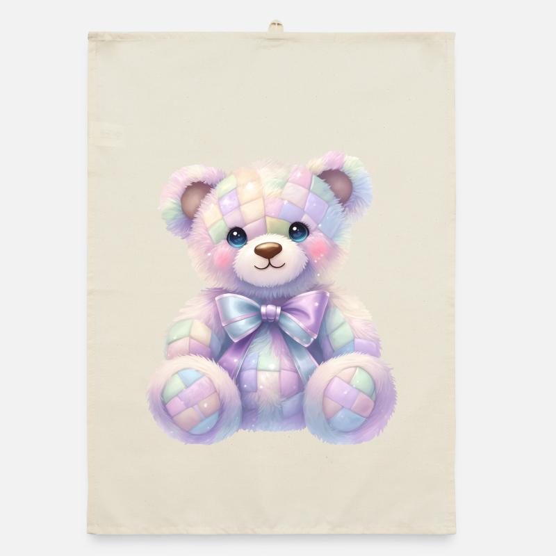 Coquette Glitter Teddy Bear 🧸 Organic dish towel