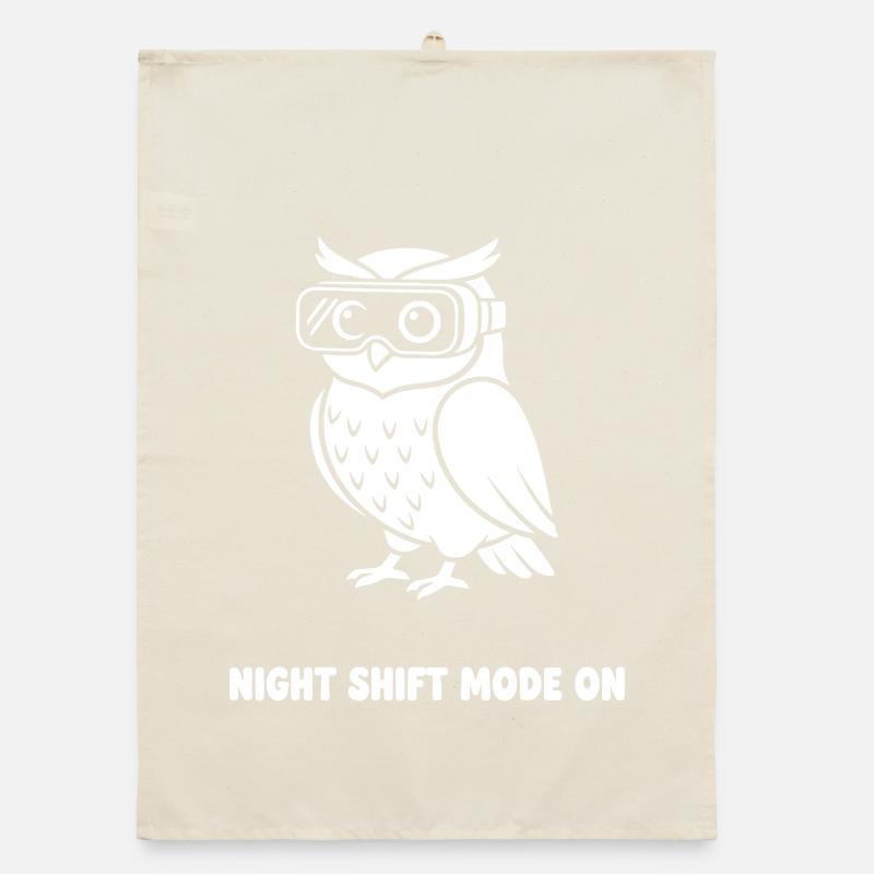 Nachtmodus Eule mit VR-Brille Organic Geschirrtuch