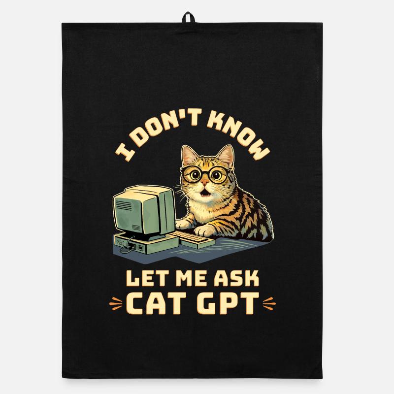 Cat GPT lustige KI Organic Geschirrtuch