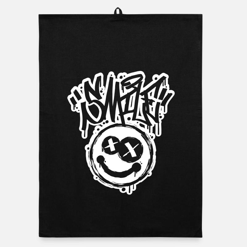 Lettres Smile Face Graphitti Torchon bio