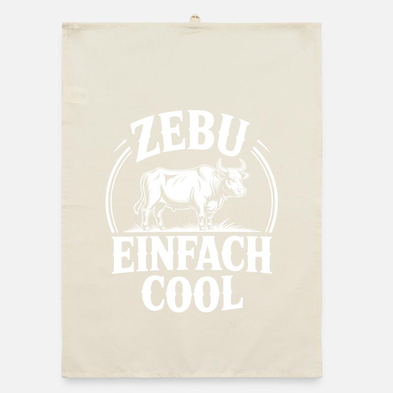 Zebu Simply Cool : Graphismes en noir et blanc Torchon bio