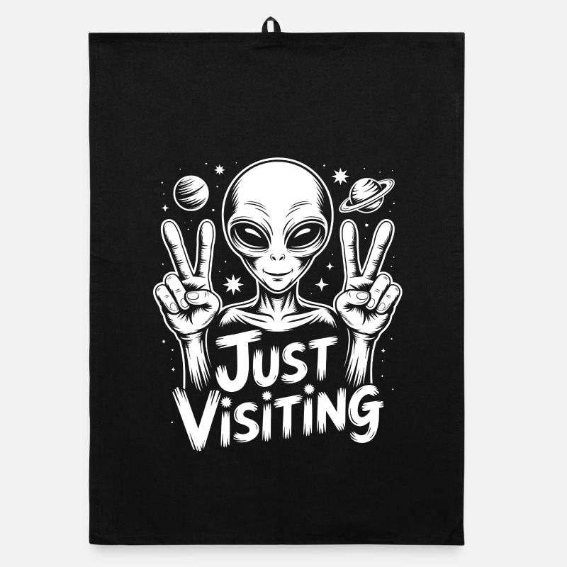 Alien Peace Visitor Organic Geschirrtuch