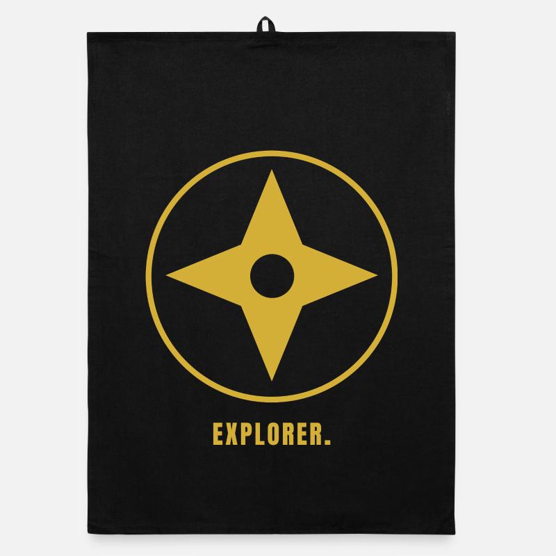 Minimalist Explorer Gold Design Organic Geschirrtuch