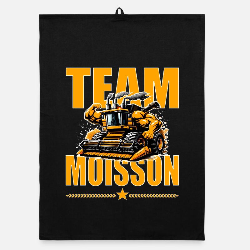 Team moisson humour moissonneuse bodybuildée Torchon bio