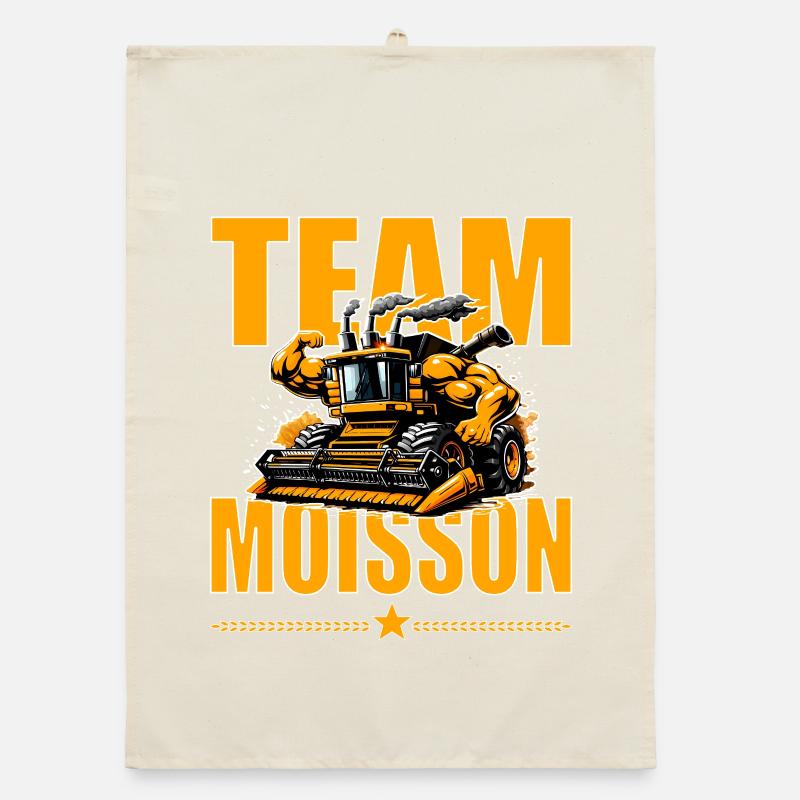 Team moisson humour moissonneuse bodybuildée Torchon bio