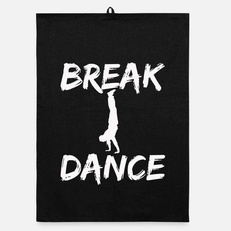 Breakdance Silhouette Motiv Organic Geschirrtuch
