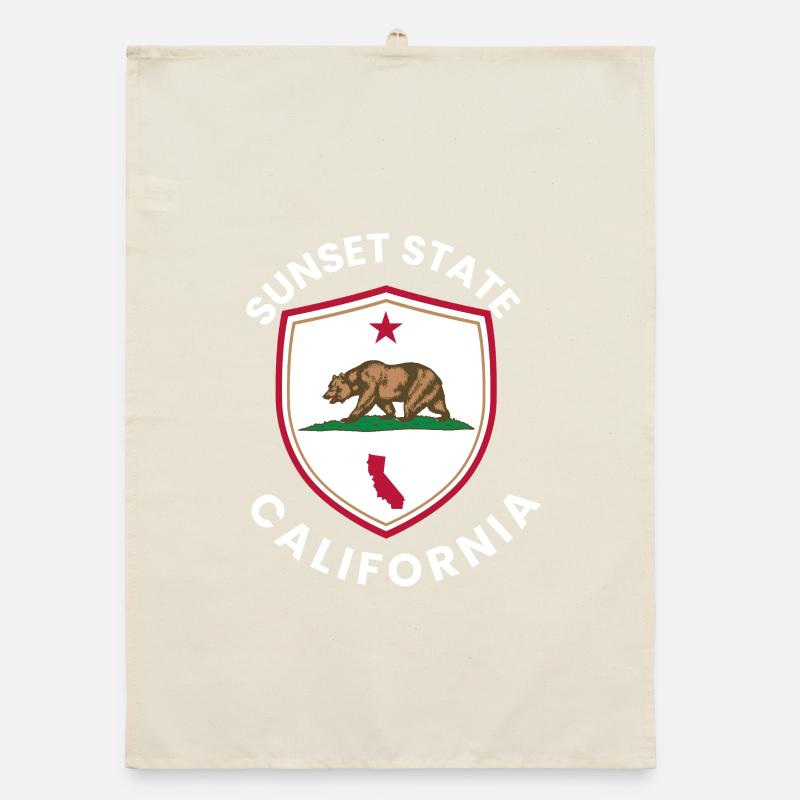 Sunset State California Badge Organic dish towel