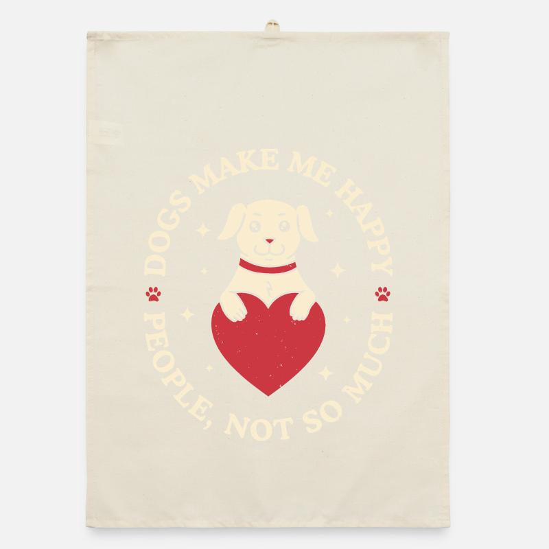 Dogs Make Me Happy Organic dish towel