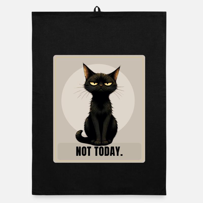 Pas aujourd’hui. – Dessin sarcastique du chat noir Torchon bio