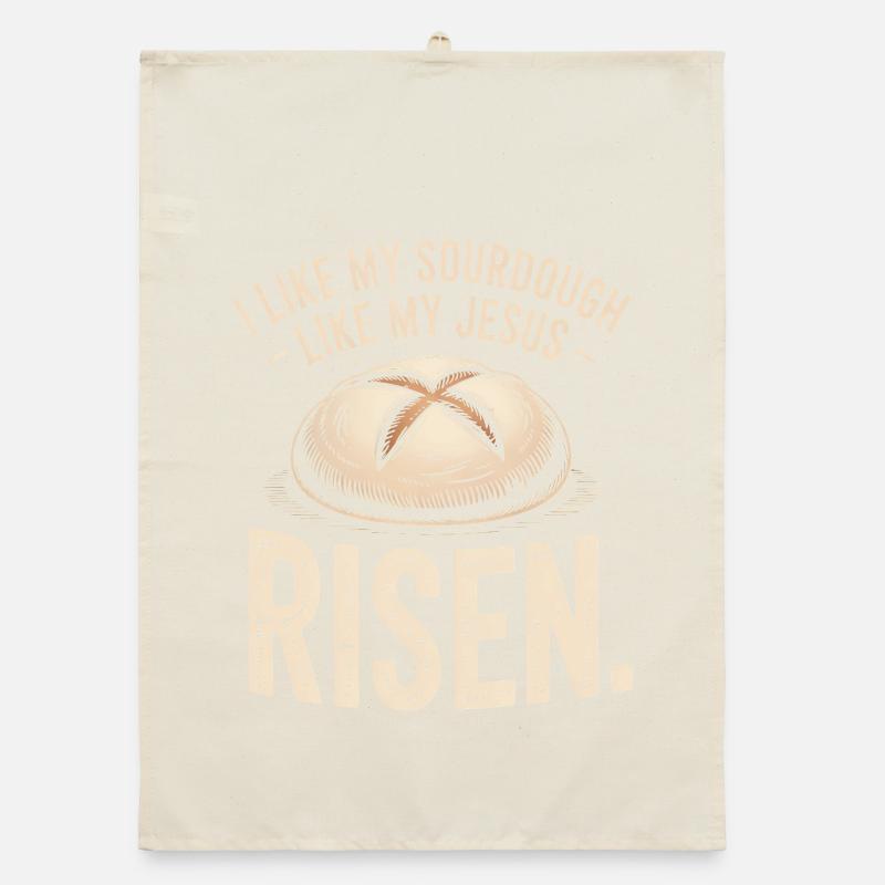 Sourdough Risen Jesus Tee Organic dish towel