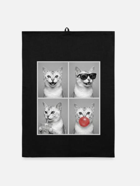 Chats Burmilla Chat - Torchon bio - noir - Devant