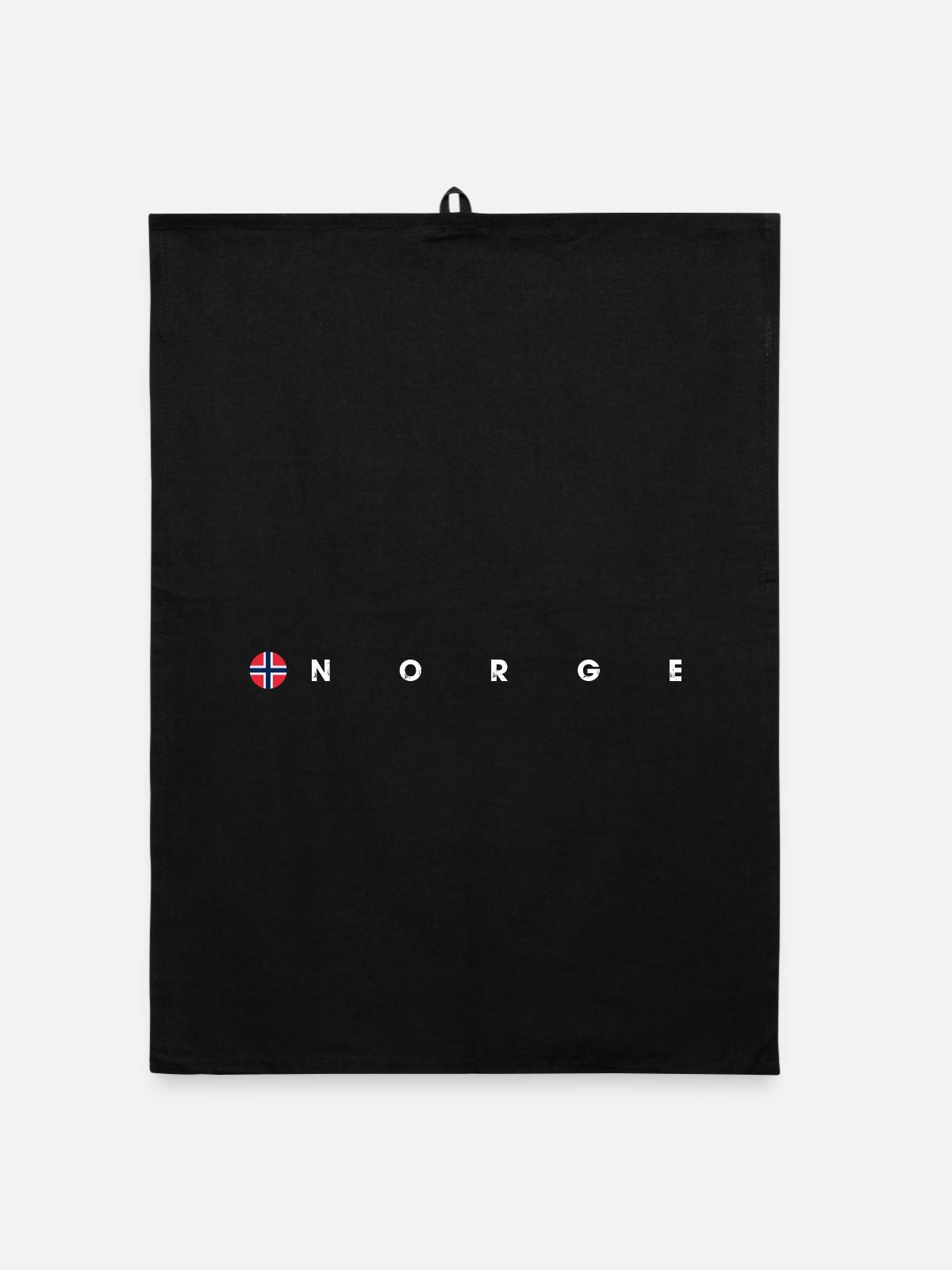 Drapeau de Norvège - Torchon bio - noir - Devant