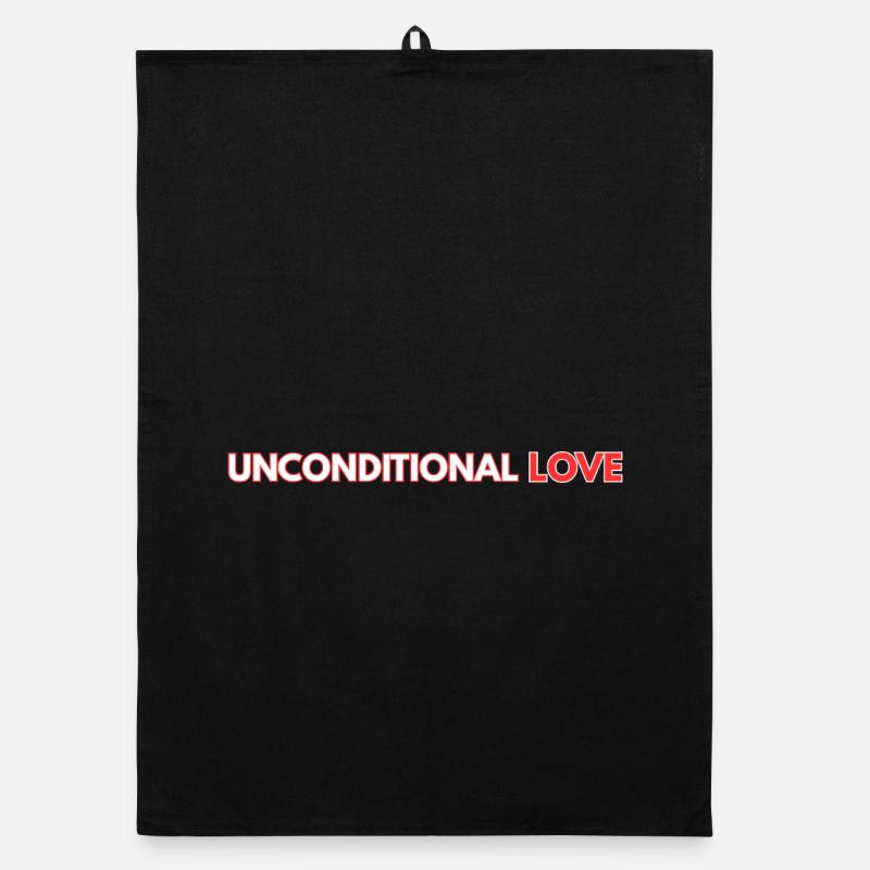 Unconditional love - Organic dish towel - black