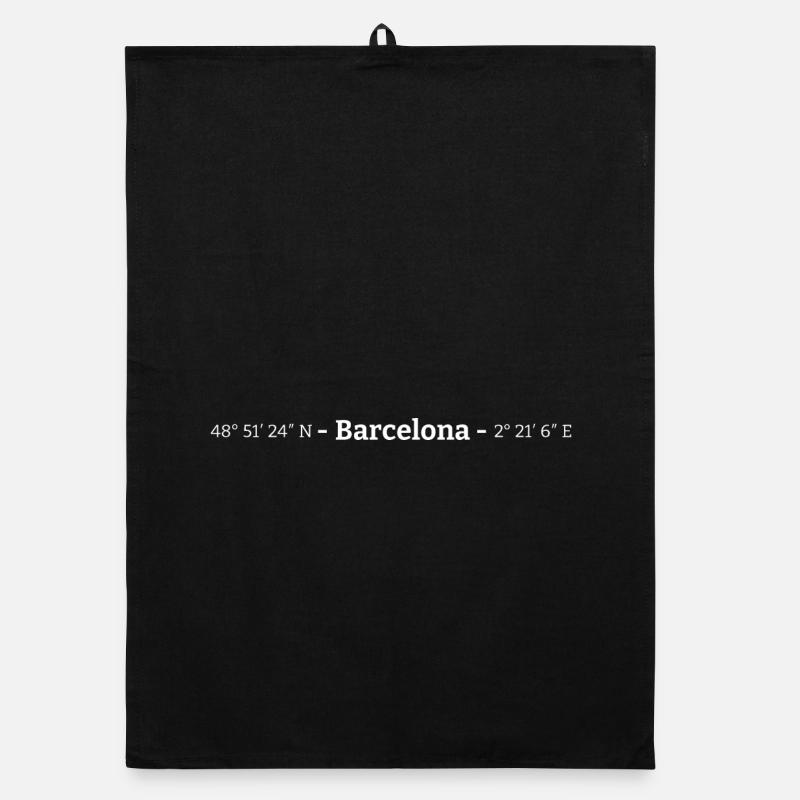 Coordonnées Barcelone Espagne Torchon bio