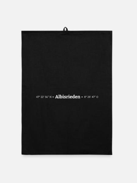 Coordinates Albisrieden, Kreis 9, Zürich - Organic dish towel - black - Front