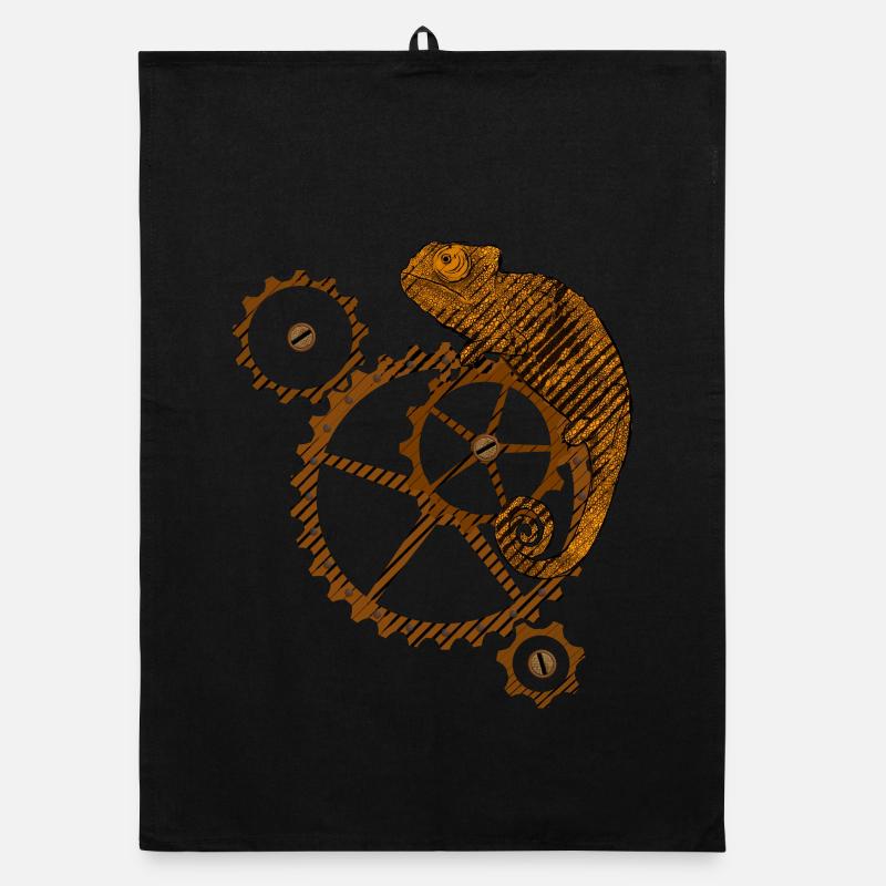 Steampunk Caméléon Torchon bio