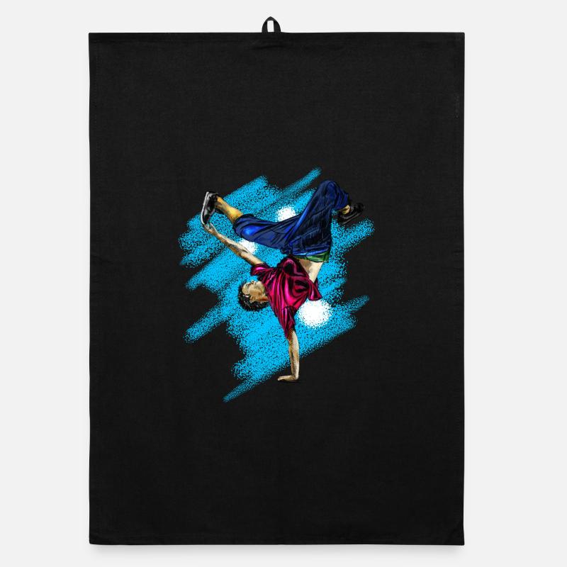 Dynamischer Streetdance Akrobatik-Design Organic Geschirrtuch