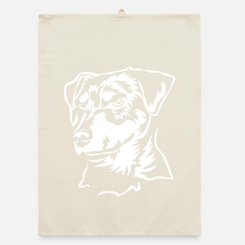 German hunting terrier head "Black Edition" Organic dish towel
