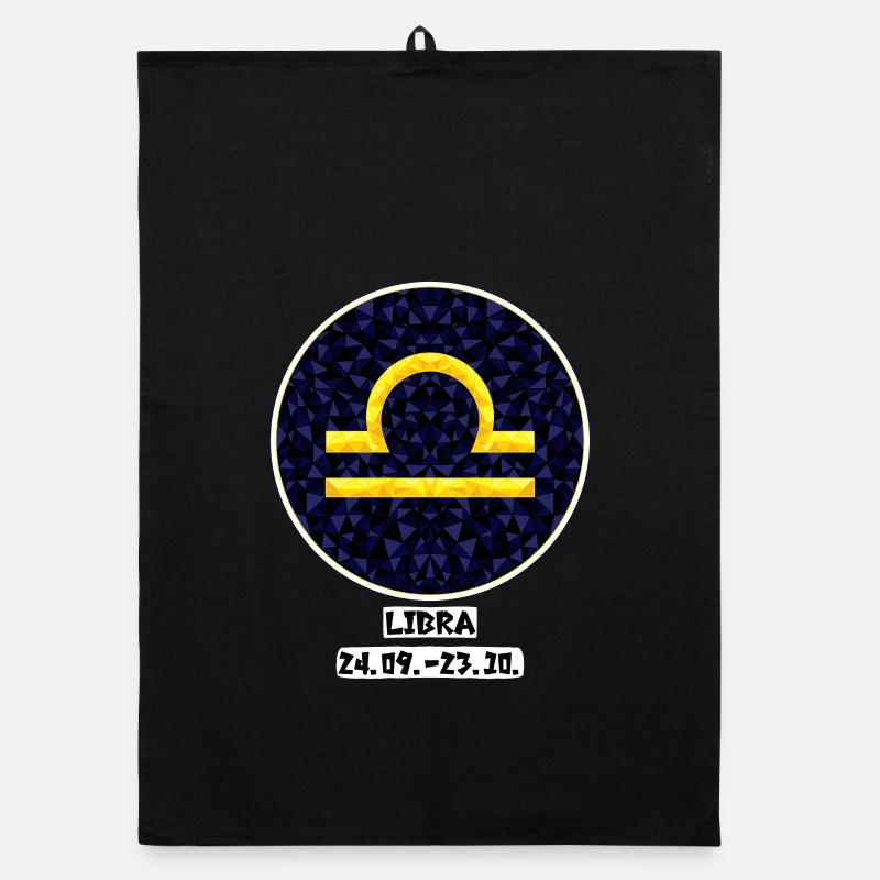 Libra 24.09.-23.10. - Organic Geschirrtuch - Schwarz