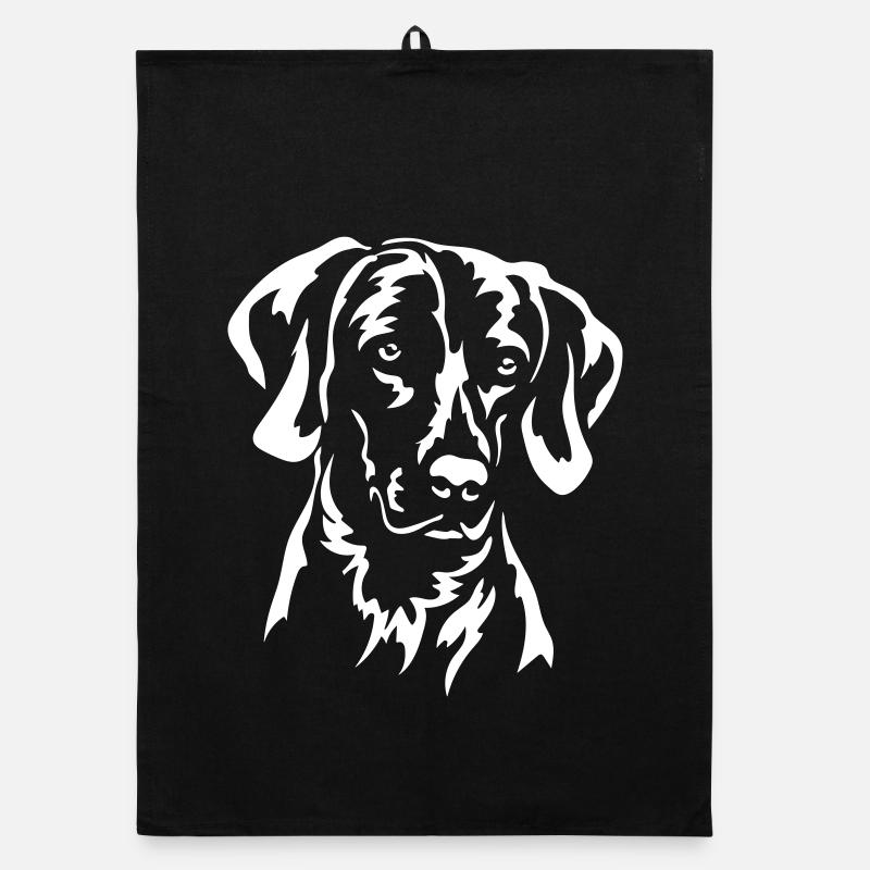 Weimaraner Kopf « Édition Noire » Torchon bio