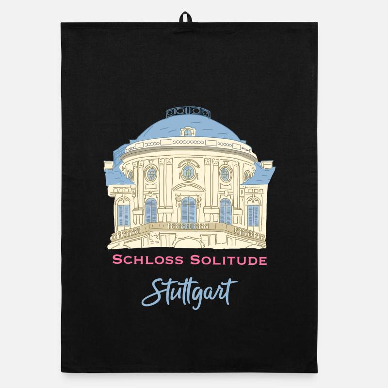 Stuttgart, Schloss Solitude, Deutschland - Organic Geschirrtuch - Schwarz