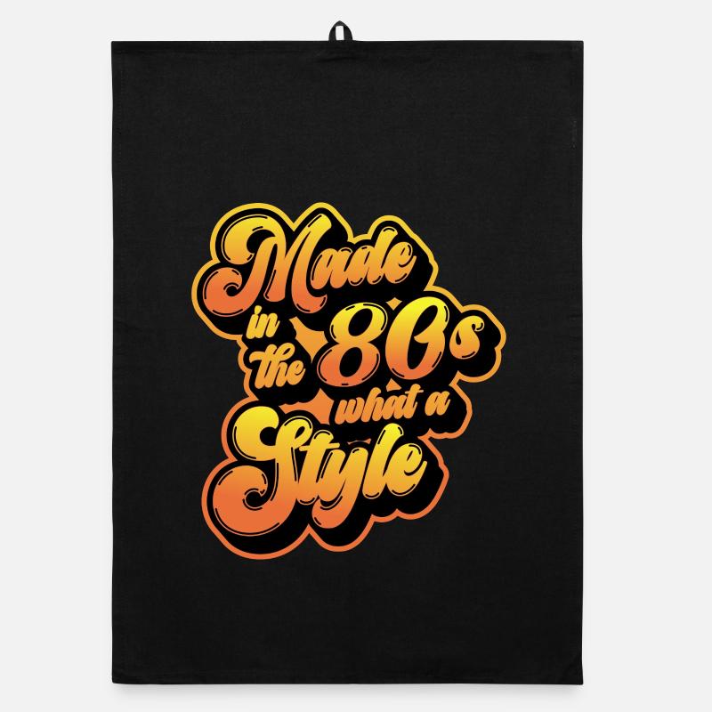 Made in the 80s Fin farbenfroh - Organic Geschirrtuch - Schwarz